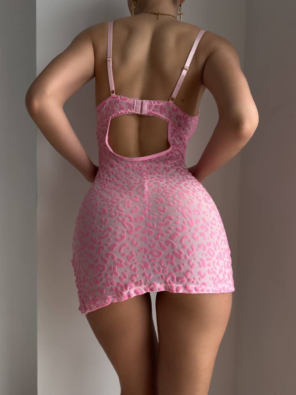 Flok Tül Elbise — Pembe Leopar — Pembe Leopar, 2. görünüm